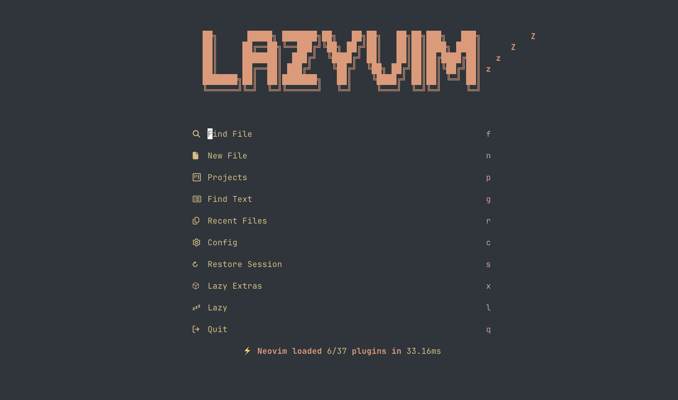 Tela Inicial do LazyVim